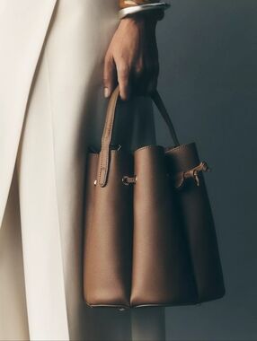 Melie Bianco Laguna Cinched Vegan Leather Bucket Bag